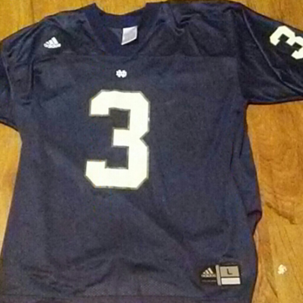 L Adidas Notre Dame #3 jersey Navy blue